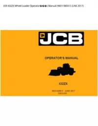 JCB 432ZX Wheel Loader Operators Manual (9831/3850-5 JUNE - 2017 preview