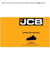 JCB 427  435S  437 Loader Operator Manual (9831/1600 ISSUE 5  - 02/2018 preview