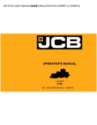 JCB 419S Loader Operators Manual (SN from 2439651 to - 2439810 preview