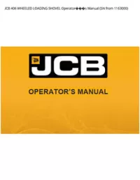 JCB 406 WHEELED LOADING SHOVEL Operators Manual (SN from - 1163000 preview