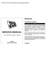 JCB 10TFT  9TFT  9TST Dumper Service Repair Manual preview