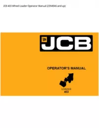 JCB 403 Wheel Loader Operator Manual (2394946 and - up preview