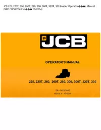 JCB 225  225T  260  260T  280  300  300T  320T  330 Loader Operators Manual (9821/3950 ISSUE 4  - 10/2014 preview