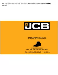 JCB 150T  155  175  210  210T  215  215T SKID STEER LOADER Operators Manual preview