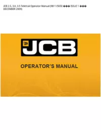 JCB 2.5  3.0  3.5 Teletruk Operator Manual (9811/5650  ISSUE 1  DECEMBER - 2009 preview