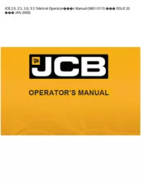 JCB 2.0  2.5  3.0  3.5 Teletruk Operators Manual (9801/3110  ISSUE 20  JAN - 2006 preview