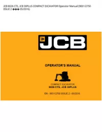 JCB 8026 CTS  JCB 30PLUS COMPACT EXCAVATOR Operator Manual (9831/2750 ISSUE 2  - 05/2016 preview