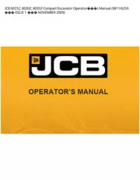 JCB 8025Z  8030Z  8035Z Compact Excavator Operators Manual (9811/6250  ISSUE 1  NOVEMBER - 2009 preview