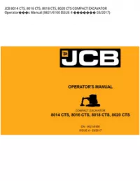 JCB 8014 CTS  8016 CTS  8018 CTS  8020 CTS COMPACT EXCAVATOR Operators Manual (9821/6100 ISSUE 4  - 03/2017 preview
