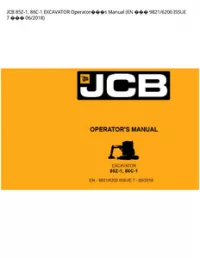 JCB 85Z-1  86C-1 EXCAVATOR Operators Manual (EN  9821/6200 ISSUE 7  - 06/2018 preview
