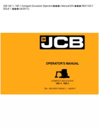JCB 16C-1  18Z-1 Compact Excavator Operators Manual (EN  9831/5417 ISSUE 1  - 04/2017 preview