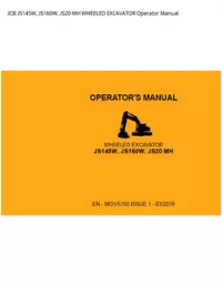 JCB JS145W  JS160W  JS20 MH WHEELED EXCAVATOR Operator Manual preview
