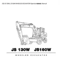JCB JS130W  JS160W WHEELED EXCAVATOR Operators Manual preview