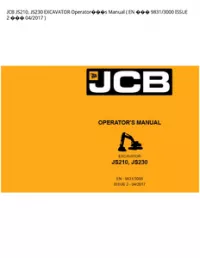 JCB JS210  JS230 EXCAVATOR Operators Manual ( EN  9831/3000 ISSUE 2  04/2017 -  preview
