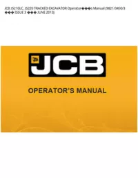 JCB JS210LC  JS220 TRACKED EXCAVATOR Operators Manual (9821/3450/3  ISSUE 3  JUNE - 2013 preview