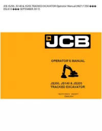 JCB JS200  JS140 & JS205 TRACKED EXCAVATOR Operator Manual (9821/1350  ISSUE 8  SEPTEMBER - 2017 preview