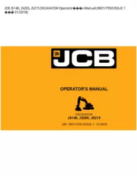 JCB JS140  JS205  JS215 EXCAVATOR Operators Manual (9831/7950 ISSUE 1  - 01/2018 preview