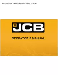 JCB 8250 Fastrac Operator Manual (from S/N: - 1138000 preview