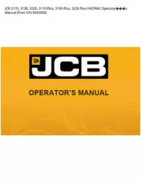 JCB 3170  3190  3220  3170 Plus  3190 Plus  3220 Plus FASTRAC Operators Manual (from S/N - 0643000 preview