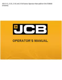 JCB 2115  2125  2135 and 2150 Fastrac Operator Manual(from SN 0738000 - onwards preview