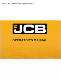 JCB 323 and 327 HST Tractors Operator Manual preview