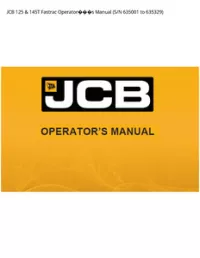 JCB 125 & 145T Fastrac Operators Manual (S/N 635001 to - 635329 preview