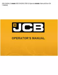 JCB LOADALLS  SIDE ENGINE (TIER 3) Operators Manual (from SN - 1186000 preview