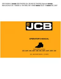 JCB LOADALLS  SIDE ENGINE (SA  SB AND SC ENGINE) Operators Manual (from SN 1186000 to 1441999)- 9811/0400  ISSUE 10  DEC 2007 preview