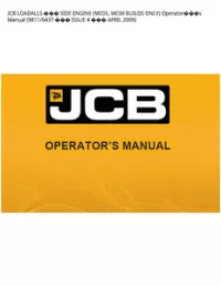 JCB LOADALLS  SIDE ENGINE (MC05  MC06 BUILDS ONLY) Operators Manual (9811/0437  ISSUE 4  APRIL - 2009 preview