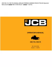 JCB 530-110  530-70 LOADALL (ROUGH TERRAIN VARIABLE REACH TRUCK) Operator Manual (EN  9831/3700 ISSUE 1  - 11/2016 preview