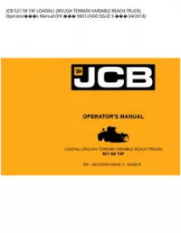 JCB 527-58 T4F LOADALL (ROUGH TERRAIN VARIABLE REACH TRUCK) Operators Manual (EN  9831/2450 ISSUE 3  - 04/2018 preview