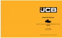 JCB 525-60 COMPACT LOADALL (ROUGH TERRAIN VARIABLE REACH TRUCK) Operators Manual (S/N from - 1709724 preview