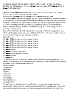 JCB 525-58 LOADALL Operator���s manual