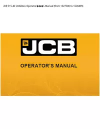 JCB 515-40 LOADALL Operators Manual (from 1627500 to - 1628499 preview