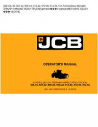 JCB 506-36  507-42  509-42  510-42  510-56  512-56  514-56 LOADALL (ROUGH TERRAIN VARIABLE REACH TRUCK) Operators Manual (9831/0050 ISSUE 6  - 03/2018 preview