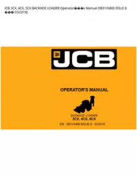JCB 3CX  4CX  5CX BACKHOE LOADER Operators Manual (9831/0400 ISSUE 8  - 03/2018 preview
