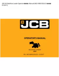 JCB 3CX Backhoe Loader Operators Manual (9821/9850 ISSUE 8  - 01/2017 preview