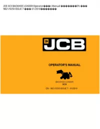 JCB 3CX BACKHOE LOADER Operators Manual EN  9821/9250 ISSUE 7  01/2018 preview