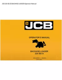 JCB 2DX BS III BACKHOE LOADER Operator Manual preview