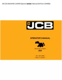 JCB 2DX BACKHOE LOADER Operators Manual (SN from - 2299689 preview