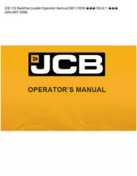 JCB 1CX Backhoe Loader Operator Manual (9811/3950  ISSUE 1  JANUARY - 2008 preview