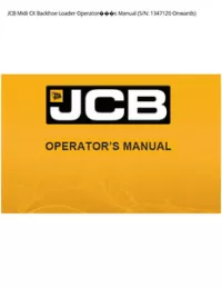 JCB Midi CX Backhoe Loader Operators Manual (S/N: 1347120 - Onwards preview