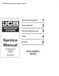 JCB PD70 Axles Service Repair Manual preview