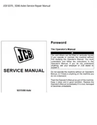 JCB SD70   SD80 Axles Service Repair Manual preview