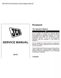 JCB HS750 Transmission Service Repair Manual preview