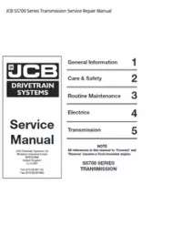 JCB SS700 Series Transmission Service Repair Manual preview