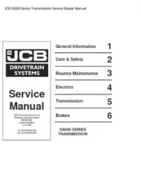 JCB SS600 Series Transmission Service Repair Manual preview