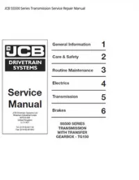 JCB SS500 Series Transmission Service Repair Manual preview