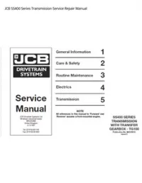 JCB SS400 Series Transmission Service Repair Manual preview