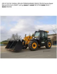 JCB 527-58 T4F LOADALL (ROUGH TERRAINVARIABLE REACH TRUCK) Service Repair Manual (S/N From 2330671 and up  EN  9813/7550  ISSUE 1  - 04/2018 preview